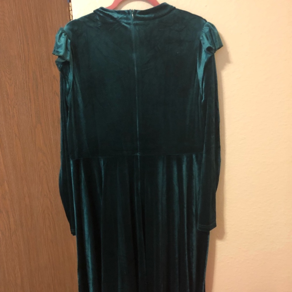 Ivy City Co emerald green velvet dress - Picture 6 of 7
